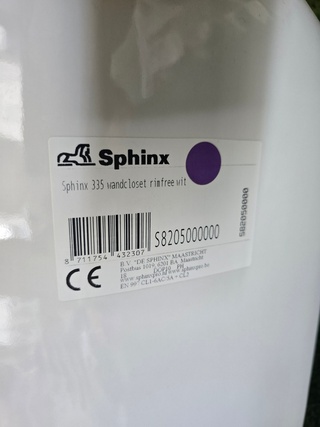 Hangtoilet Rimfree Sphinx, 335, wit
